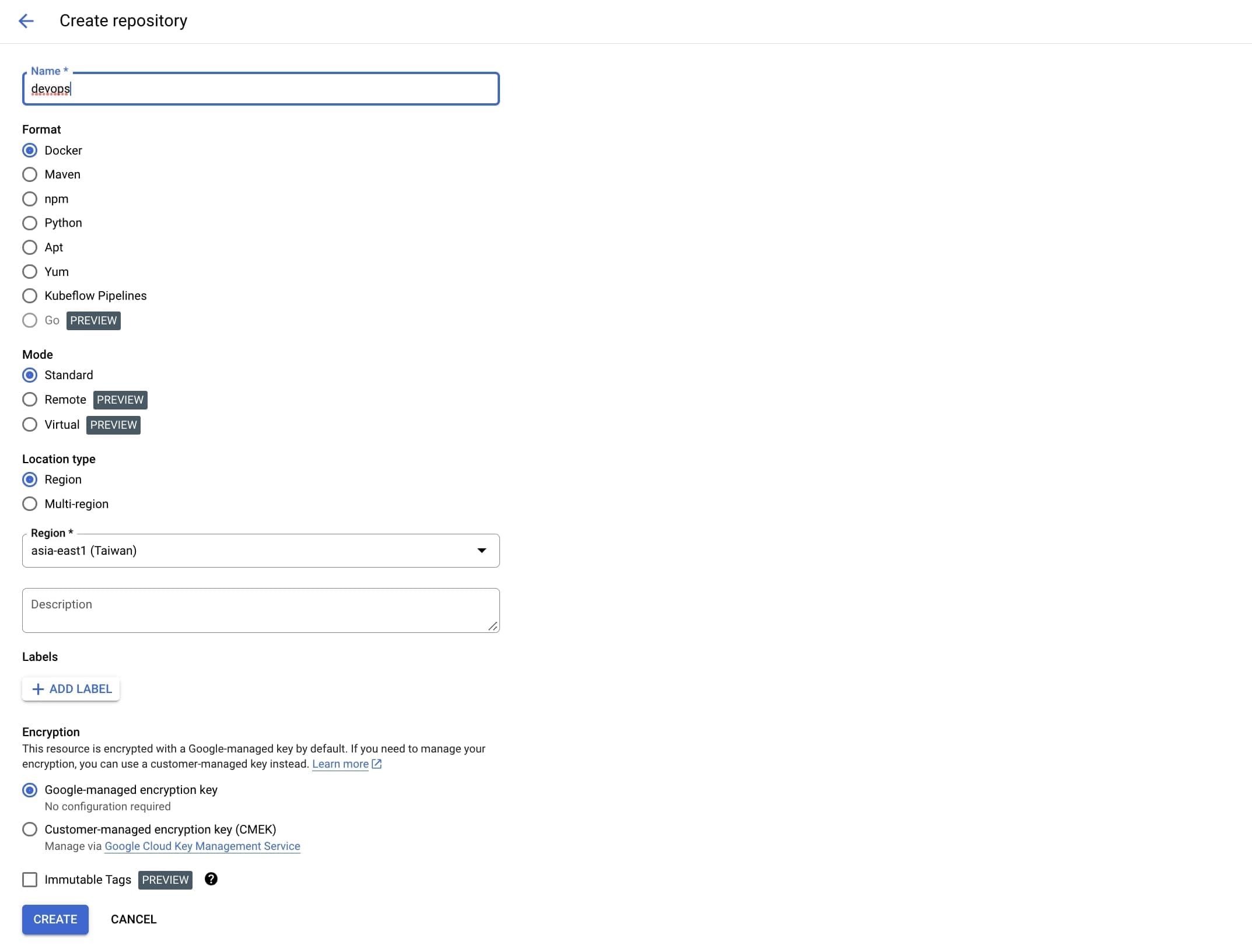 Creating a Docker repository
