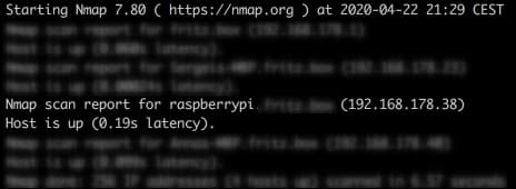 nmap output