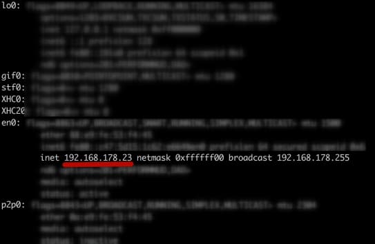 ifconfig output