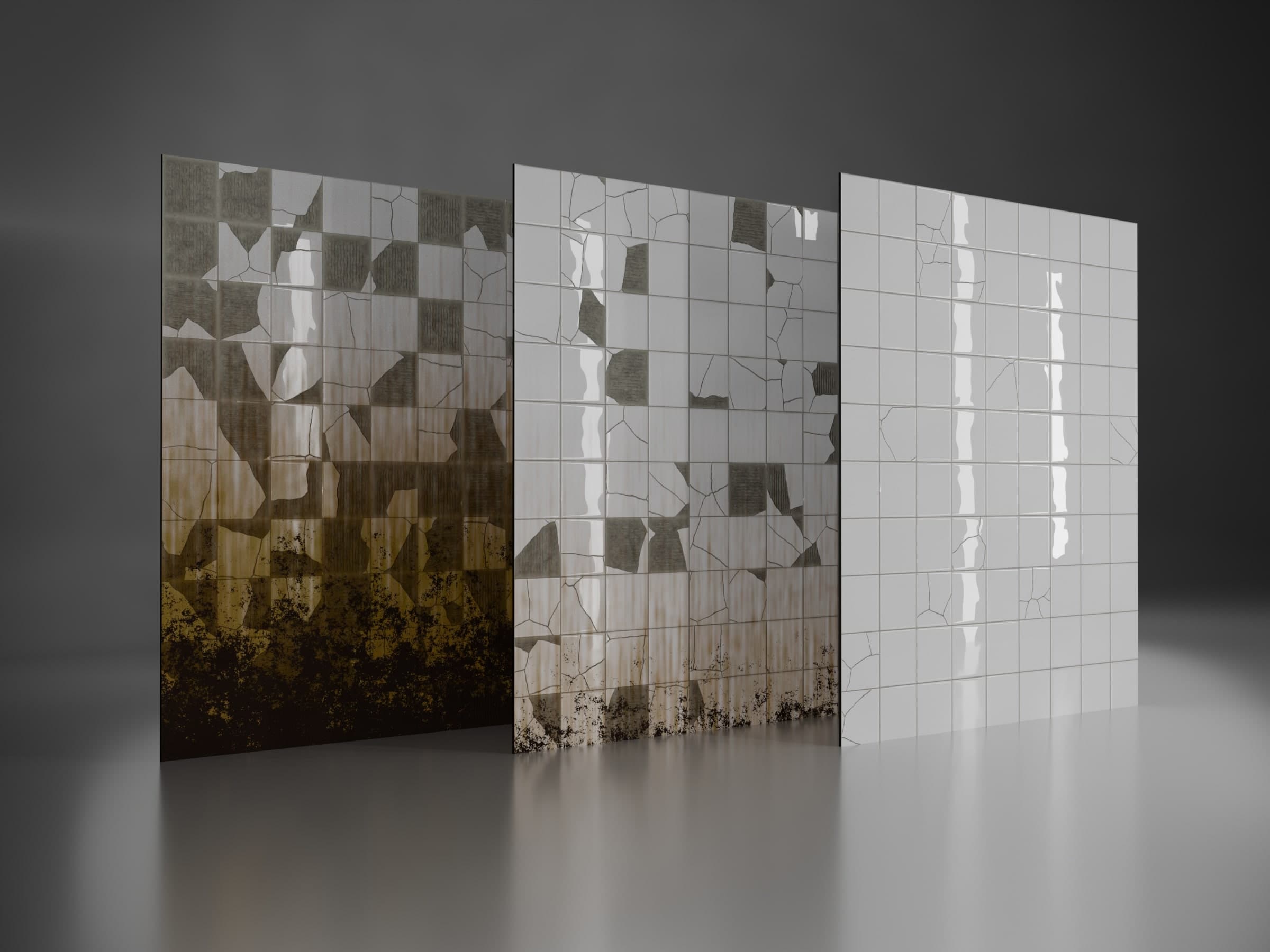 Cracked tiles