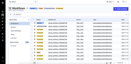 Temporal UI: workflow list