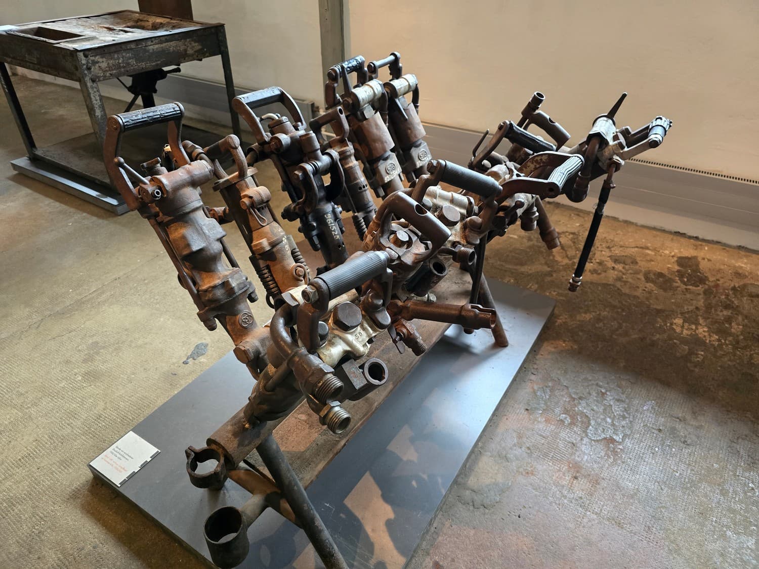 A bunch of pneumatic drills welded together