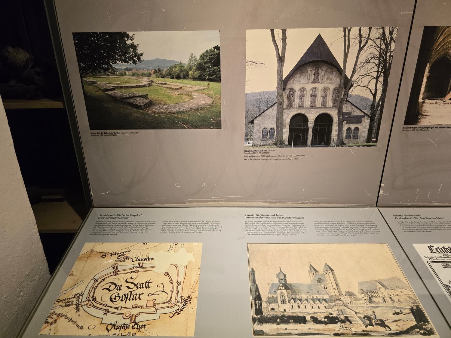 An infostand narrates about churches of Goslar